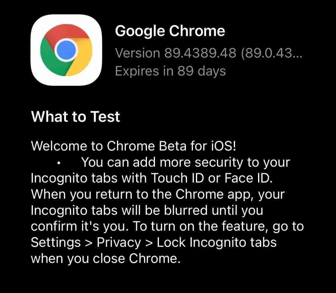 You Can Soon Secure Incognito Tabs With Touch ID/Face ID On Chrome For iOS