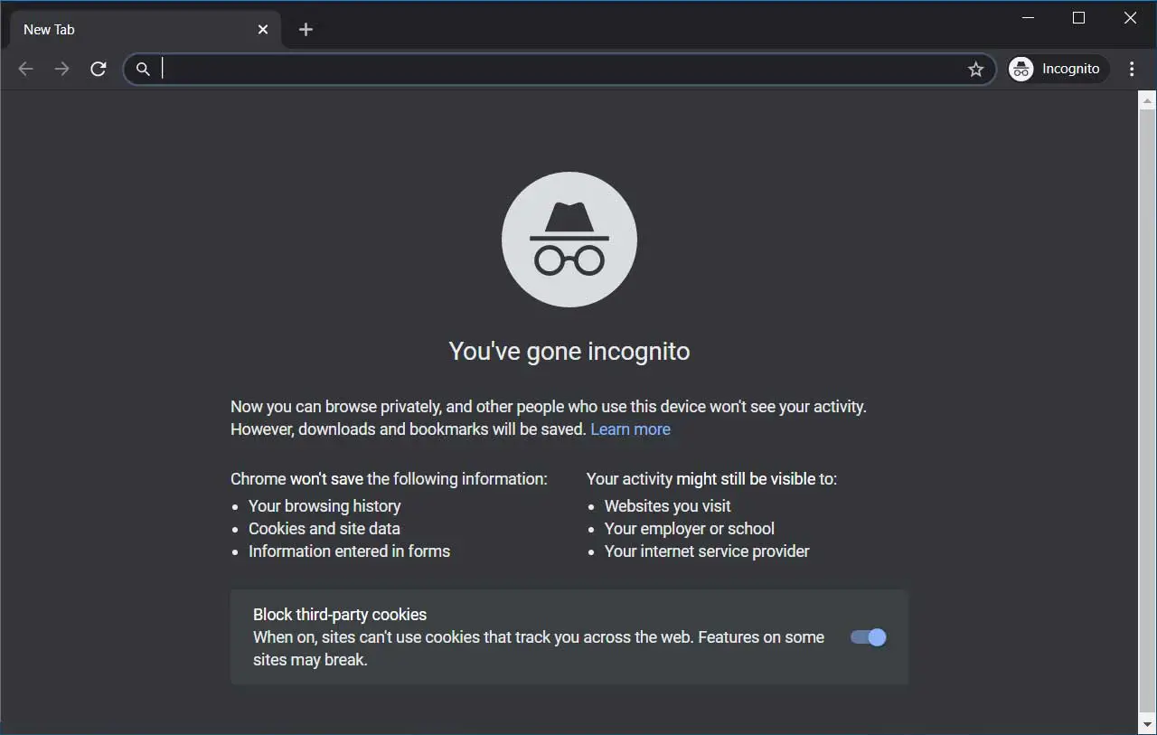 google chrome incognito mode