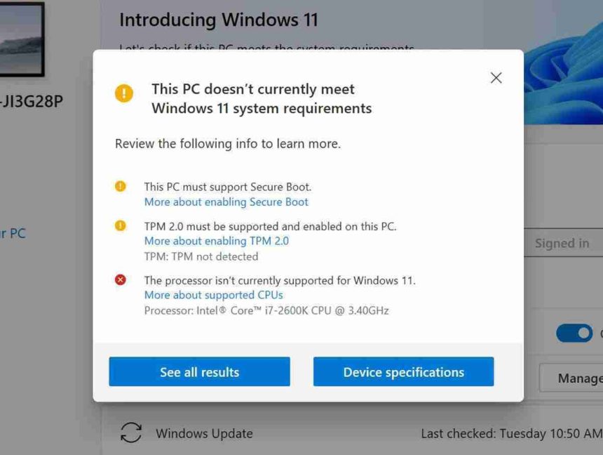 Microsoft PC Health Check Adds Detailed Windows 11 Compatibility Info