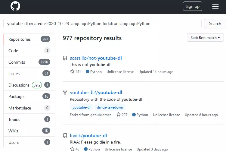 New YouTube-dl repositories